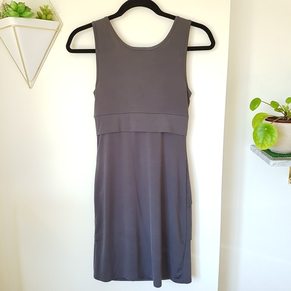 Sleeveless Grey V-Neck Dress with Built in Cups S - Picture 4 of 6